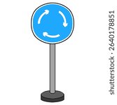 Mini-roundabout illustration hand drawn isolated vector