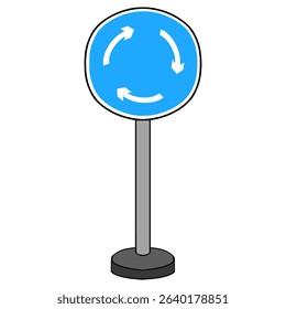 Mini-roundabout illustration hand drawn isolated vector