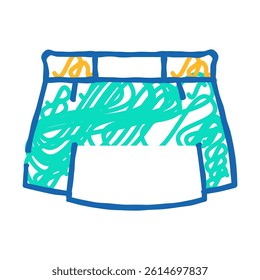 miniskirt doodle icon sketch vector. miniskirt sign. isolated symbol illustration