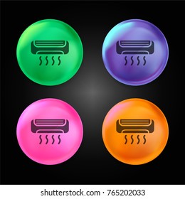 Minisplit crystal ball design icon in green - blue - pink and orange.