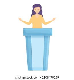 Minister speaker icon cartoon vector. Business person. Media speak