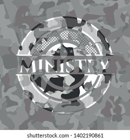 Ministry on grey camo pattern
