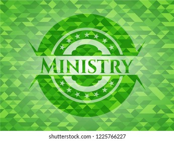Ministry realistic green mosaic emblem