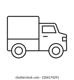 Minitruck line icon. Monochrome illustration