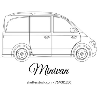 Minivan car body type outline