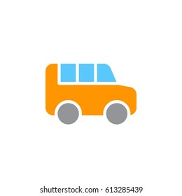 Minivan colorful vector icon, filled flat sign, solid pictogram isolated on white. Symbol, logo illustration. Pixel perfect