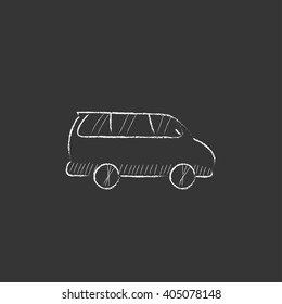 Minivan. Drawn in chalk icon.