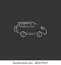 Minivan. Drawn in chalk icon.