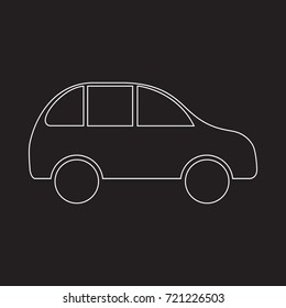 Minivan icon on black background
