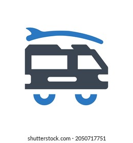 Minivan icon on white background