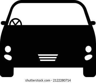 Minivan icon. Passenger minibus. Black silhouette. Front view. Vector simple flat graphic illustration. The isolated object on a white background. Isolate.