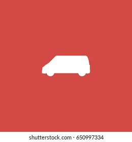 minivan icon. sign design. red background