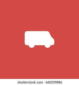minivan icon. sign design. red background