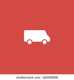 minivan icon. sign design. red background