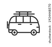 Minivan icon. Simple element illustration