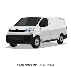 Minivan isolated on the white background. Vector illustration
