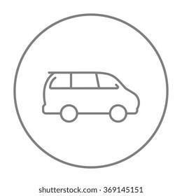 Minivan line icon.