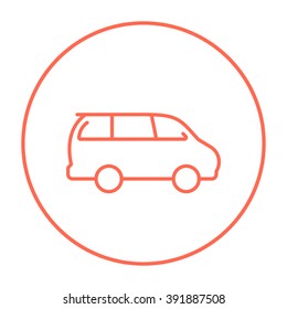 Minivan line icon.