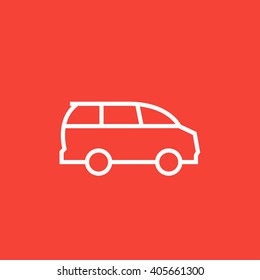 Minivan line icon.