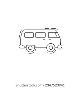 minivan line icon. mini van thin line icon.