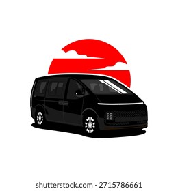 minivan MPV car logo background design vector illustration