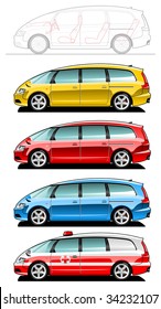 minivan - part of my collections  of Car body style. Simple gradients only - no gradient mesh.