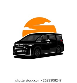 minivan premium mpv car vector illustration