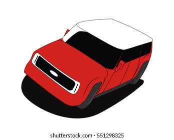 Minivan red vector illustration isolated