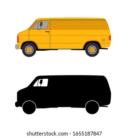 minivan set ,vector illustration ,flat and silhouette,profile side