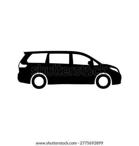 Minivan silhouette icon vector flat design.