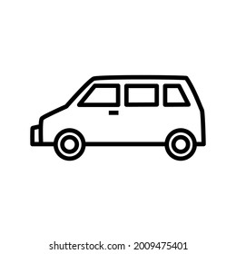minivan simple icon design, vehicle outline icon