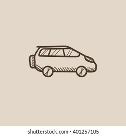 Icono de esbozo de minivan.