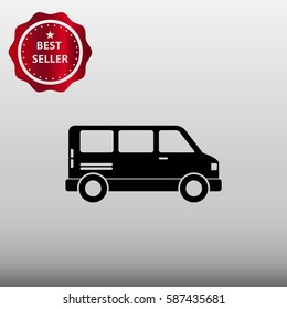 Minivan Vector Icon Illustration