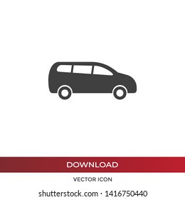 Minivan vector icon in modern design style for web site and mobile app