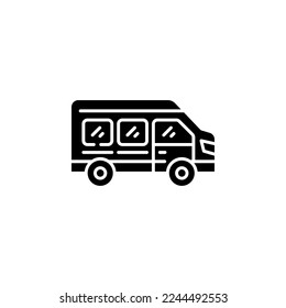 minivan vector icon. transportation icon glyph style. perfect use for logo, presentation, website, and more. simple modern icon design solid style