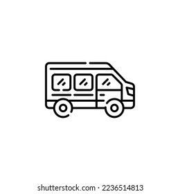 minivan vector icon. transportation icon outline style. perfect use for logo, presentation, website, and more. simple modern icon design line style