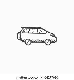 Minivan vector sketch icon isolated on background. Hand drawn Minivan icon. Minivan sketch icon for infographic, website or app. Minivan vector sketch icon isolated on background. Hand drawn Minivan icon. Minivan sketch icon for infographic, website or app.