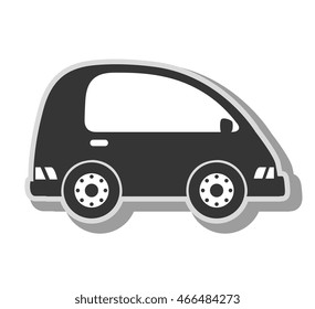 minivan vehicle transport, isolated flat icon design