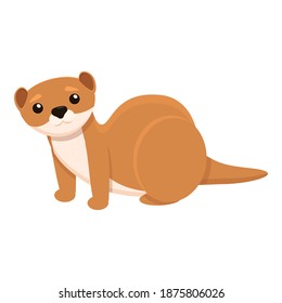 Mink animal icon. Cartoon of mink animal vector icon for web design isolated on white background