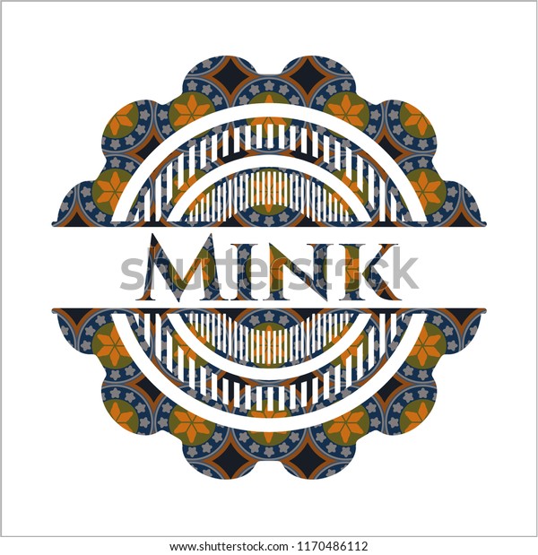 Mink Arabesque Style Badge Arabic Decoration Stock Vector (Royalty Free