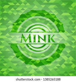 Mink green mosaic emblem. Vector Illustration. Detailed.