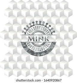 Mink grey emblem with cube white background