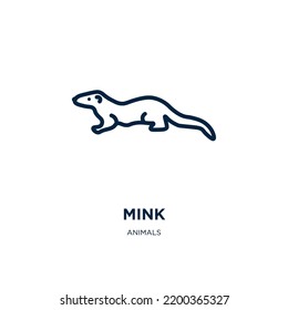 mink icon from animals collection. Thin linear mink, animal, nature outline icon isolated on white background. Line vector mink sign, symbol for web and mobile