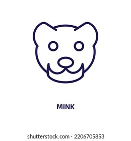 mink icon from animals collection. Thin linear mink, mammal, zoo outline icon isolated on white background. Line vector mink sign, symbol for web and mobile