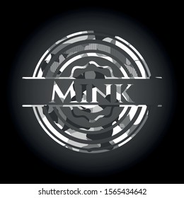 Mink on grey camouflage pattern
