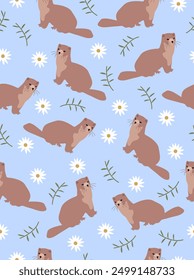 Mink pattern on a blue background.