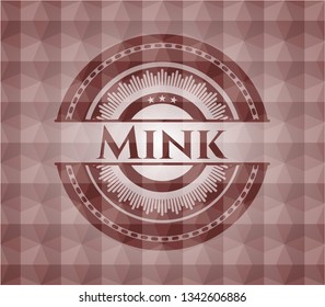 Mink red seamless geometric badge.