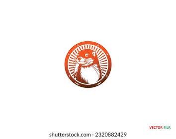 Mink Silhouette Vector Graphics. Mink icon. Trendy Mink logo concept on white background from animals collection, American Mink Silhouette