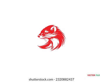 Mink Silhouette Vector Graphics. Mink icon. Trendy Mink logo concept on white background from animals collection, American Mink Silhouette