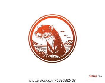 Mink Silhouette Vektorgrafiken. Mink-Symbol. Trendy Mink Logo Konzept auf weißem Hintergrund aus der Tiersammlung, American Mink Silhouette